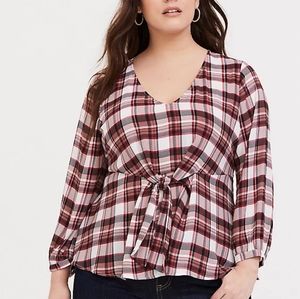 NWT Torrid Plaid Blouse